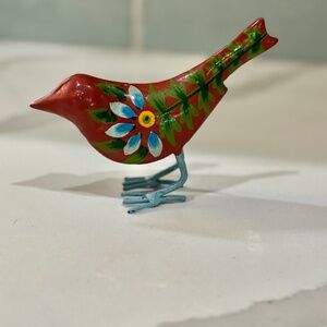 Sundance Handpainted Red with Yellow Metal Bird